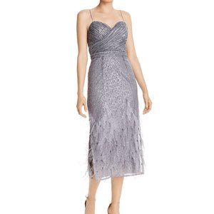 Sequin & Feather Sweetheart  Cocktail Dress